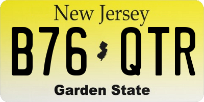 NJ license plate B76QTR