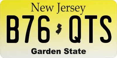NJ license plate B76QTS