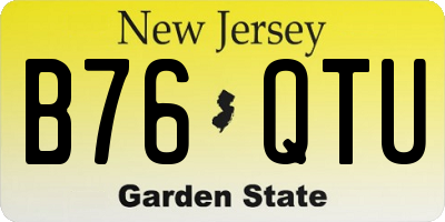 NJ license plate B76QTU