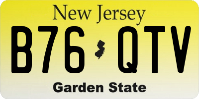 NJ license plate B76QTV