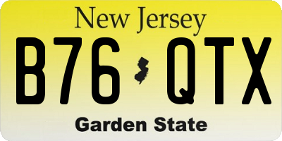 NJ license plate B76QTX