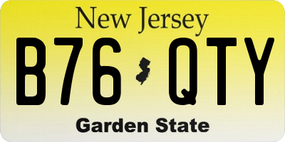 NJ license plate B76QTY