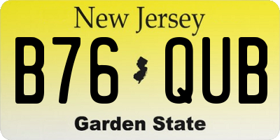 NJ license plate B76QUB