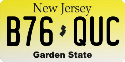 NJ license plate B76QUC