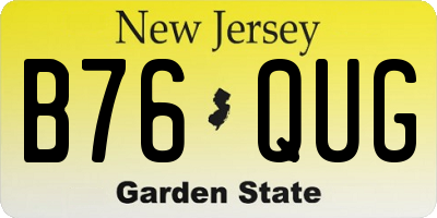NJ license plate B76QUG