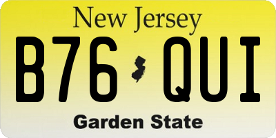 NJ license plate B76QUI