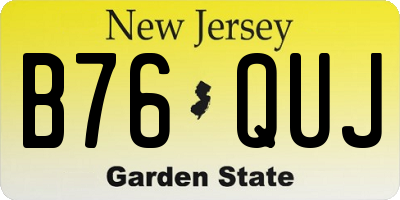NJ license plate B76QUJ