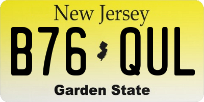 NJ license plate B76QUL