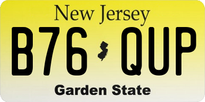 NJ license plate B76QUP