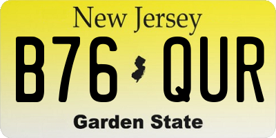NJ license plate B76QUR