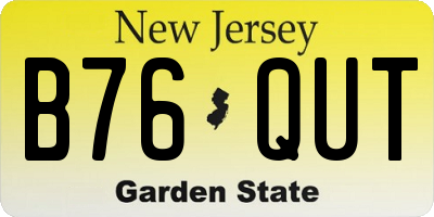 NJ license plate B76QUT
