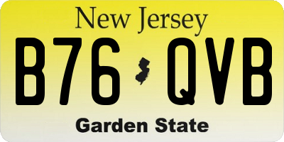 NJ license plate B76QVB