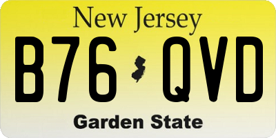 NJ license plate B76QVD