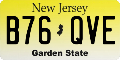NJ license plate B76QVE