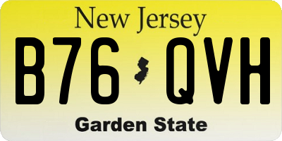 NJ license plate B76QVH