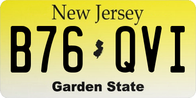 NJ license plate B76QVI