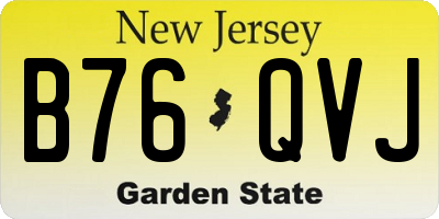 NJ license plate B76QVJ
