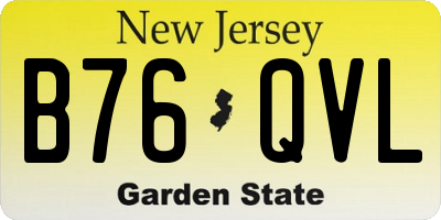 NJ license plate B76QVL