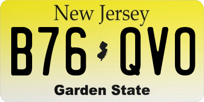 NJ license plate B76QVO