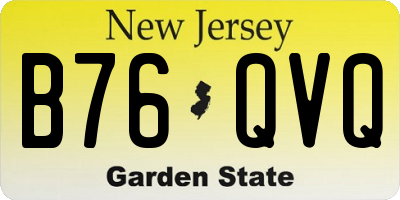 NJ license plate B76QVQ