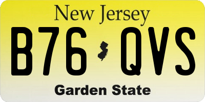 NJ license plate B76QVS