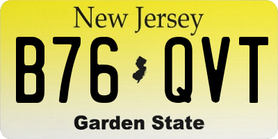 NJ license plate B76QVT