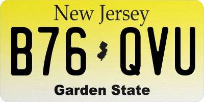 NJ license plate B76QVU
