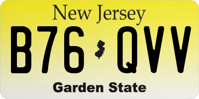 NJ license plate B76QVV
