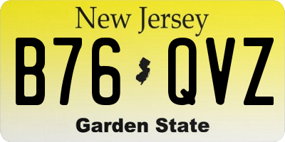 NJ license plate B76QVZ