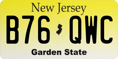 NJ license plate B76QWC