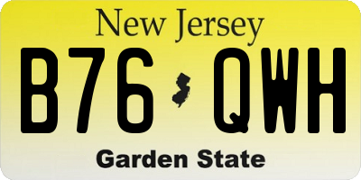 NJ license plate B76QWH