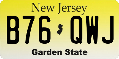 NJ license plate B76QWJ