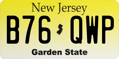 NJ license plate B76QWP
