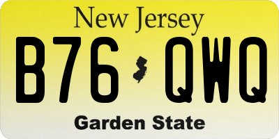 NJ license plate B76QWQ