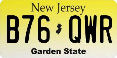 NJ license plate B76QWR