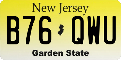 NJ license plate B76QWU