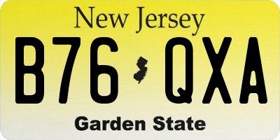 NJ license plate B76QXA