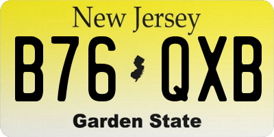 NJ license plate B76QXB