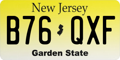 NJ license plate B76QXF