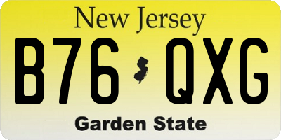 NJ license plate B76QXG