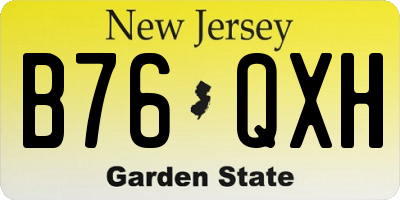 NJ license plate B76QXH