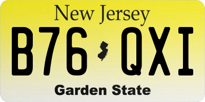 NJ license plate B76QXI
