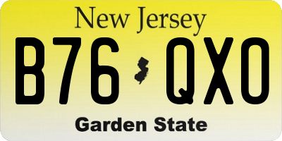 NJ license plate B76QXO