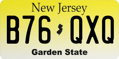 NJ license plate B76QXQ