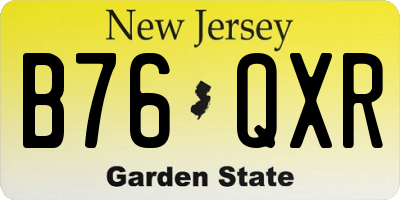 NJ license plate B76QXR