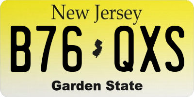 NJ license plate B76QXS