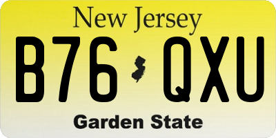 NJ license plate B76QXU