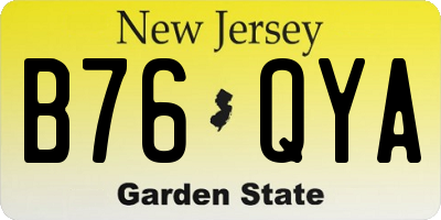 NJ license plate B76QYA