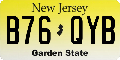 NJ license plate B76QYB