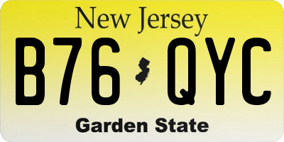 NJ license plate B76QYC